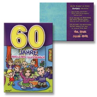 Archie Geburtstagskarte zum 60. Geburtstag Junge Mädchen gelb