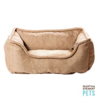 Martha Stewart Pets Linen Bolster Dog Bed   Tan