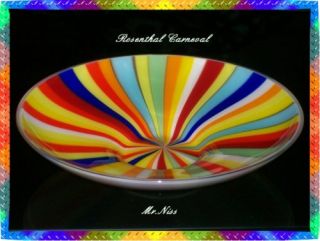 Rosenthal Glas Schale 26 cm Carneval Streifen farbig
