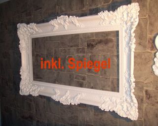 BAROCK Spiegel Wandspiegel Rechteckig Antik WANDDEKO 96x57 206 WEIß 1