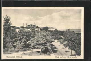 alte AK Ahlbeck, Blick auf die Dünenstraße