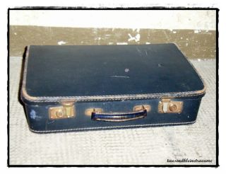 alter kleiner Koffer Lederkoffer Kanten Reisekoffer Kinderkoffer F421