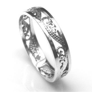 Filigran925er Sterling Silber Ring mit Ornamenten