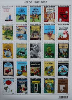 25 Tim und Struppi TINTIN Stamp Briefmarken Motive Comic Cover von
