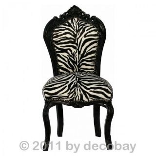 Safari Essstühle antikes Zebra Barock Design Stuhl