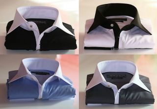 BINDER de LUXE Herren Hemd Polo Shirt Kontrast no Krawatte Clubwear