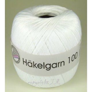 Häkelgarn 100 Gramm Baumwolle Filet Garn häkeln   Farbe weiß_101