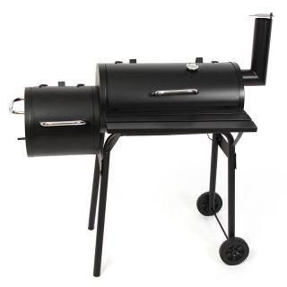 Barbecue Smoker Standgrill Holzkohle Grill Grillwagen, 117x64x115 cm