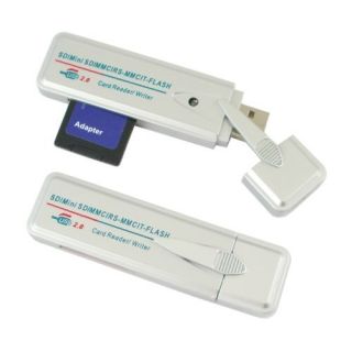 SD/MMC/RS USB Kartenleser/Speicherkarten Adapter Silber