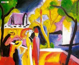 August Macke Spaziergang am See c76757 50x60 CM Expressionismus