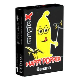 Happy Popper «Banana» 3 Kondome Drogerie & Körperpflege
