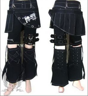 Rock Punk Rave Röhren Visual Kei Gothic schwarz Strech Shorts Hose