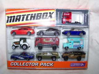 MATCHBOX 10 CAR COLLECTOR PACK w/ EXCLUSIVE VEHICLE NEW