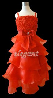 Blumenkinder Festkleider Hochzeit Rot 98 158 Gown #86