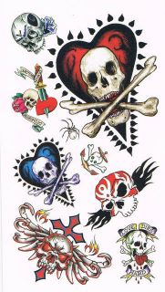 TATTOO Heft Aufkleber 5x Bogen Tattoos Skull Totenkopf