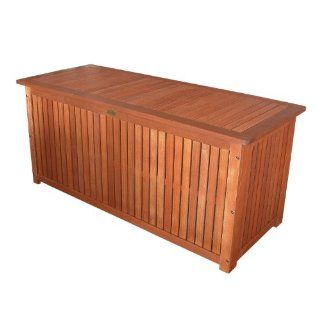 Massive Auflagenbox Holz mit Innentasche Kissenbox Gartenbox Hartholz