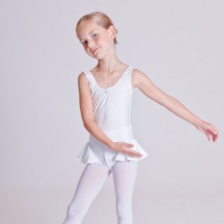 Kinder Ballettkleid Paula weiß   Ballettbody Ballett Trikot