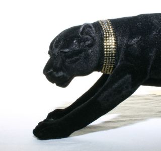 schwarzer Leopard (Panther) mit Halsband NEU 29cm Samt