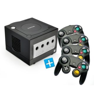 GameCube Konsole Schwarz (inkl. 4 Controller & Zubehör)