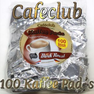 cafeclub 100 Stück Kaffee Pad Kaffeepads Dark Roast
