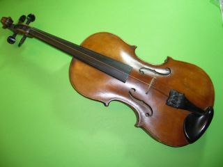 201E01 Alte Geige mit Zettel J. G. Langerwisch Leipzig 1816, Rare Old
