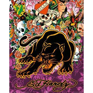 Poster Ed Hardy schwarzer Panther   Mini   Größe 40 x 50 cm