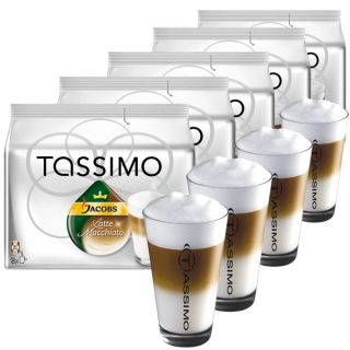 Tassimo T Discs Latte Macchiato 5er Pack 4 x Ritzenhoff Latte Glaeser