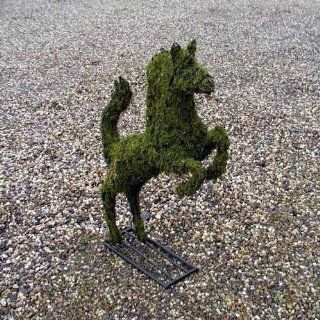 Gartenfigur steigendes Pferd Drahtgestell mit Moos 50cm 