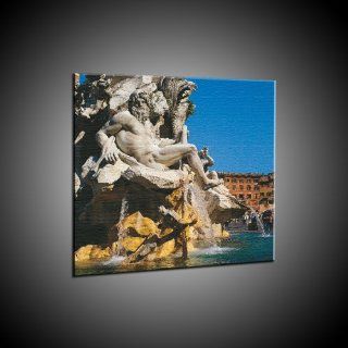 Kunstdruck Rom Piazza Navona, Fontana dei Fiumi in 120x120 cm 