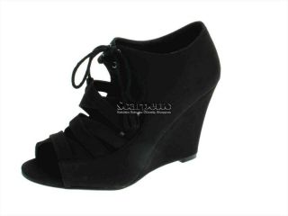 Elegante Sandale Sandalette Wedge Wedges Keilabsatz schwarz Größe 36