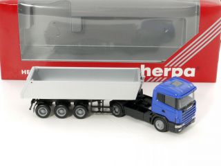 Herpa 145565 Scania 124 Baukipper SZ Sattelzug blau OVP 1111 17 19
