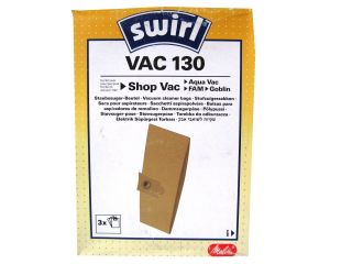 Staubsaugerbeutel Swirl VAC 130 für Shop Vac Aqua Vac FAM Goblin