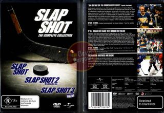 SLAP SHOT 1+2+3 DVD NEW Leslie Nielsen Paul Newman Stephen Baldwin ice