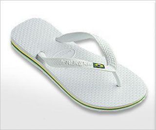 Havaianas Brasil Flip Flops, White   Brand New in Box*