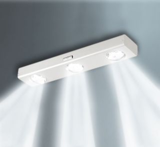 LED Unterbau Leuchte 30 cm, 3 schwenkbare Strahler (12LEDs) weiß