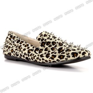 Cool Damen mit Nieten Schuhe Ballerinas Halbschuhe 37 38 Leopard von