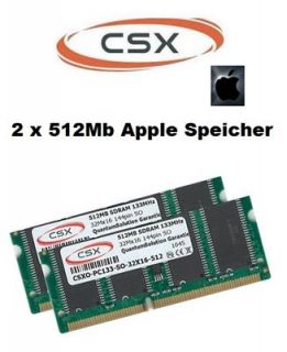 CSX 1GB 2x 512MB PC133 Ram Apple Powerbook G3 G4 IBook