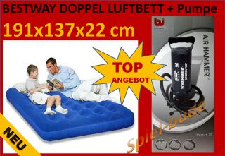 Comfort DOPPELBett Luftbett Gästebett Luftmatratze Bestway 193x142x23