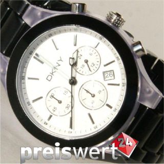 DKNY Damen Uhr Chrono Aluminium NY8264 schwarz NEU UVP 139 €