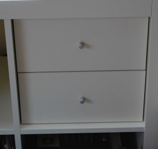 Regal Ikea Raumteiler Weiß mit Schubladen und Boxen 149 cm