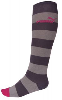 Puma Damen Kniestrümpfe Socken schwarz grau rosa gestreift 35 38 39