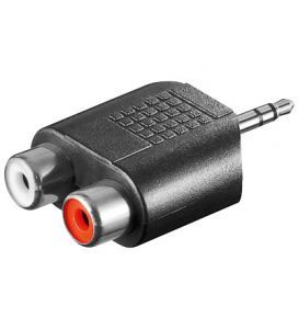 Audio Adapter 3,5 mm Stecker Stereo > 2x Cinchkupplung Cinch Klinke
