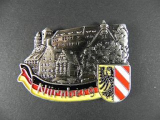 Magnet Metall Nuernberg Germany mit Wappen Souvenir Deutschland 5 cm