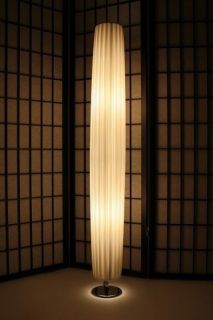 Stehlampe rund Plissee Säulenlampe 160 cm Standleuchte weiß