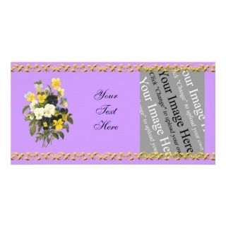 Custom Violets Botanical Photo Card