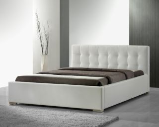 Lederbett 160 x 200 cm Textil Leder Bett Ehebett weiß