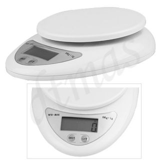 5kg/1g LCD Küchenwaage Digital Waage Küchen digital Weiß Oval