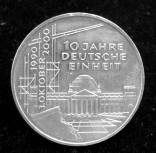 10 Euro Münze 10 Jahre Deutsche Einheit 2000 D 1QN164