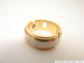 Bicolor Brillant Ring 750 Gold 18 kt Gold Schmuck Weißgold Gelbgold