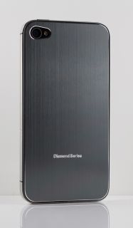BackCover Case Hülle Schale Bumper für iPhone 4 S Grau Alu Diamond